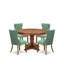 Ensemble de table de cuisine 5 pièces comprenant une table de cuisine et 4 chaises parsons en tissu de polyester vert saule avec dossier capitonné, noyer antique-1047640879-1047955801-1051816183