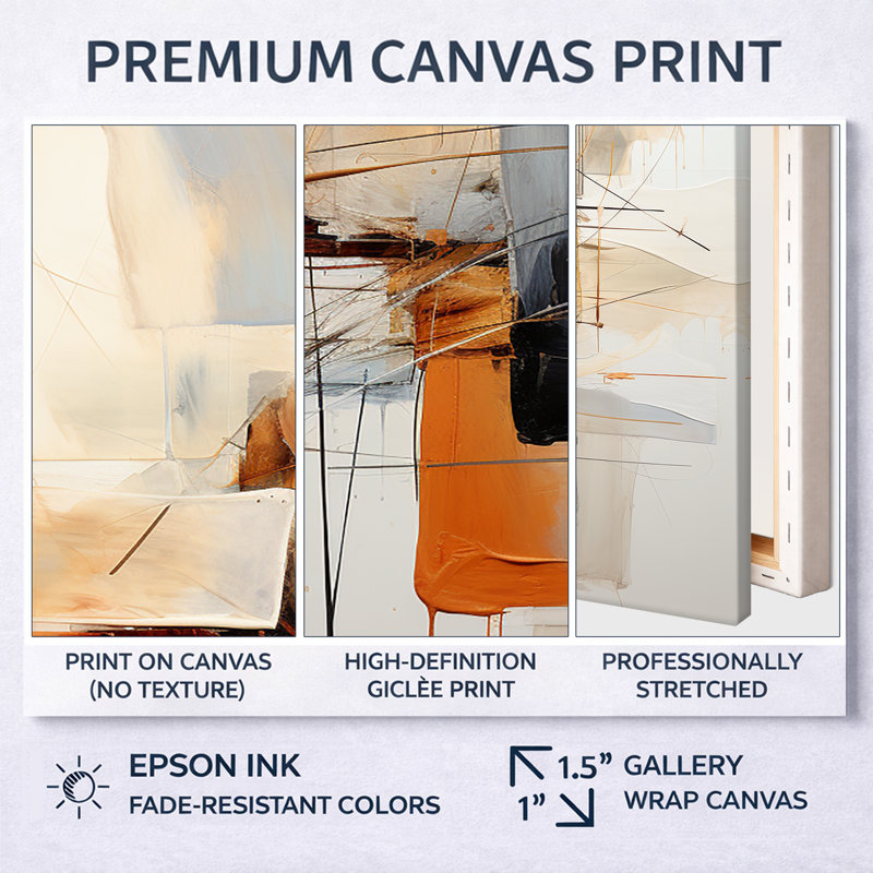 Orange orange et gris, art abstrait sur toile, H 32 po x l 16 po x P 1 po, Toile tendue, Sans cadre