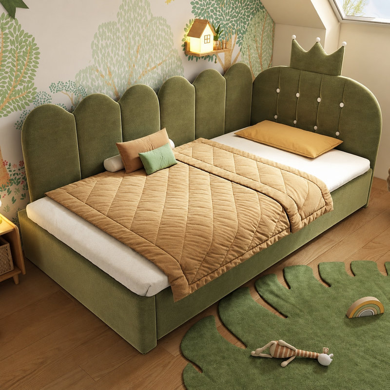 Upholstered Single (3') Velvet Daybed, Green