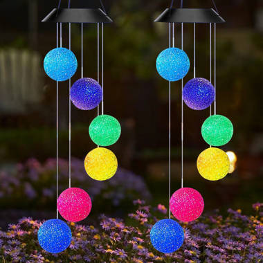 The Holiday Aisle® Solar Hummingbird Wind Chime Light Outdoor Garden Yard Decor  Lights Christmas Gift & Reviews