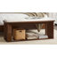 Banc Mid-Century moderne en chenille avec tablette ouverte Jacobo-1417789235