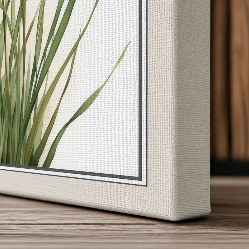 Grain Heads Study Botanical - Wrapped Canvas, 24x16 - 61.0 x 40.6 cm, Cream Border