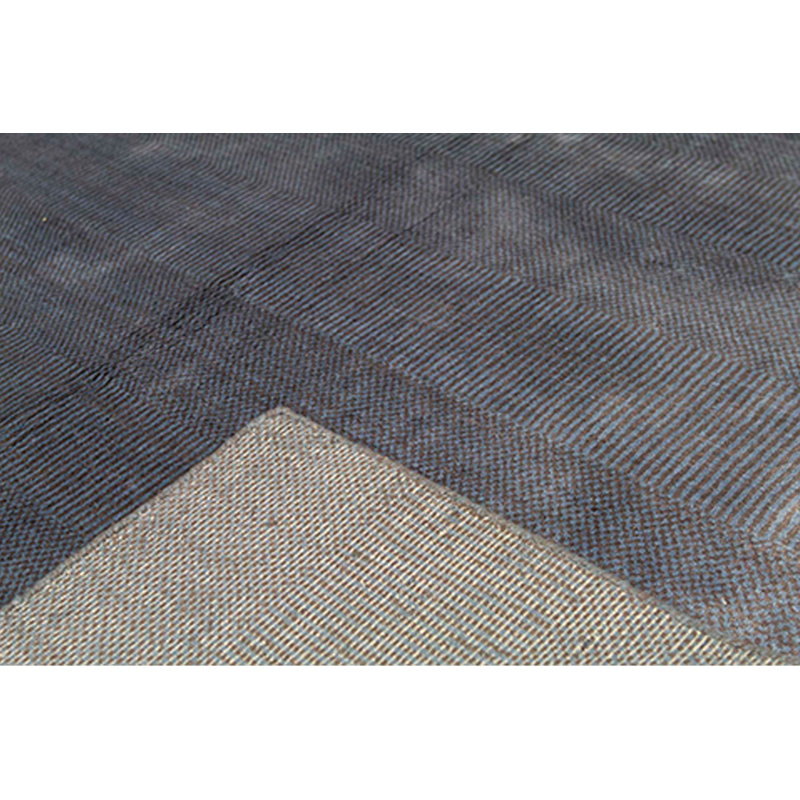 Tapis bleu et gris anthracite noué à la main de haute qualité