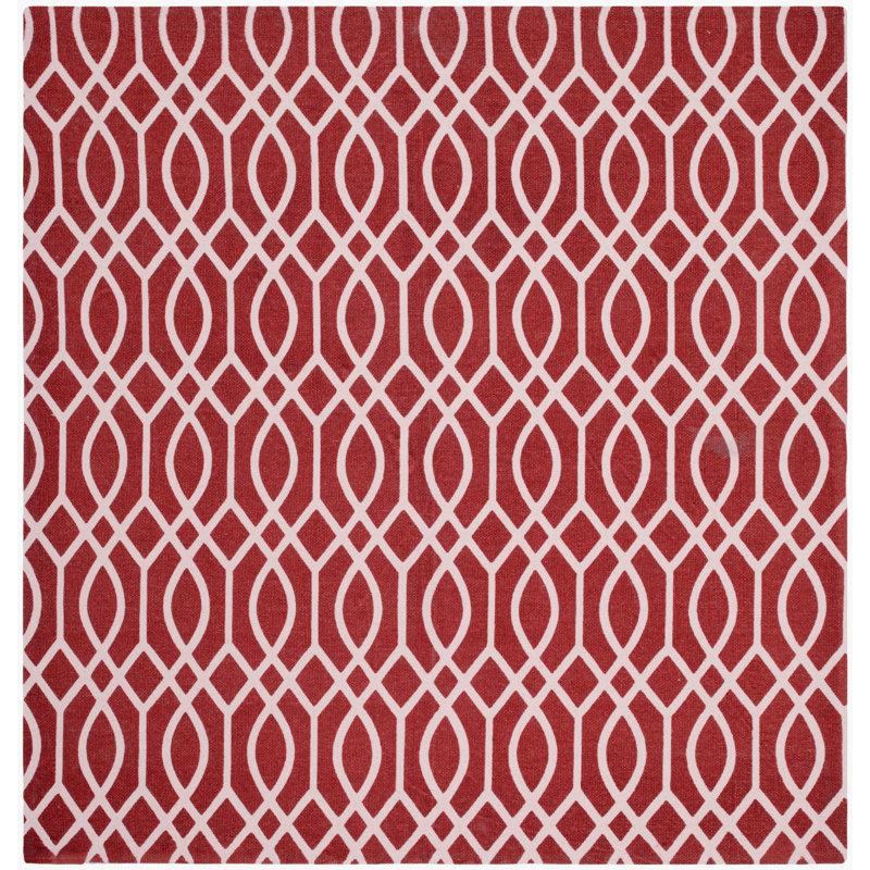 Nolan Hand Loomed Cotton Geometric Rug, Square 5'