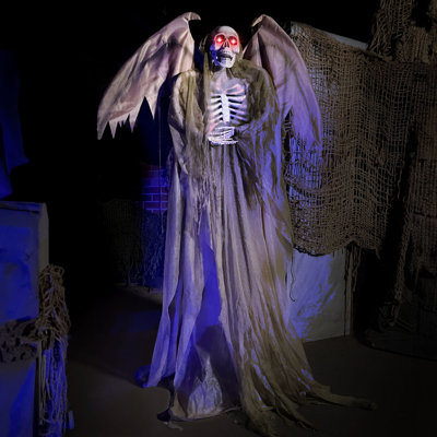 Pavillon de jardin 5,5 pi. Haunted Hill Farm Scary Reaper avec des ailes d'Halloween