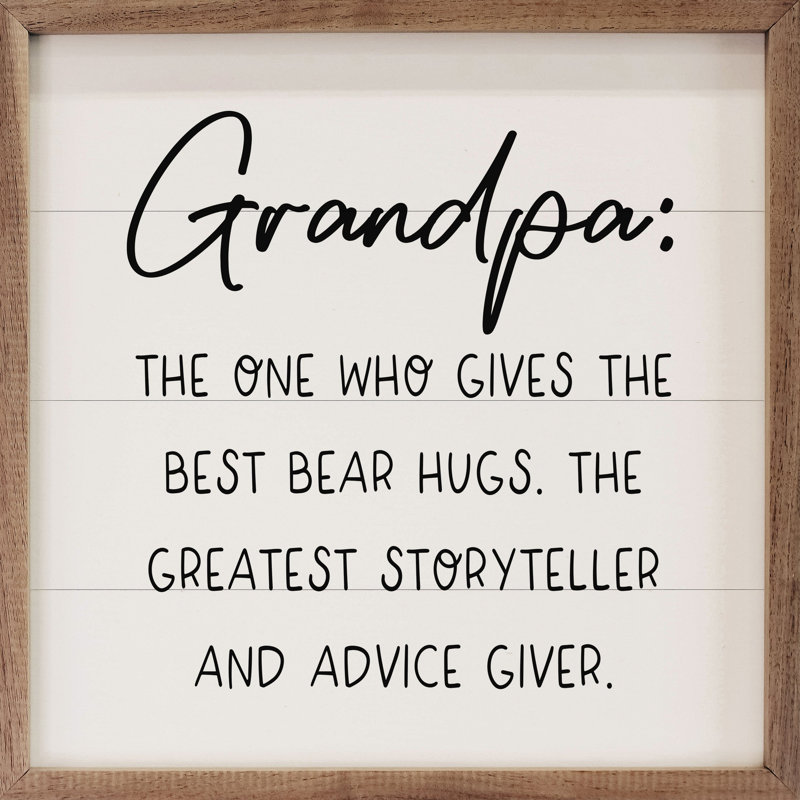 Grandpa Loves Unconditionally White, H 4 po x l 4 po