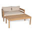 Ensemble de causeuse et de table basse d'extérieur en acacia Avery avec coussins hydrofuges-1604774428-1604774427