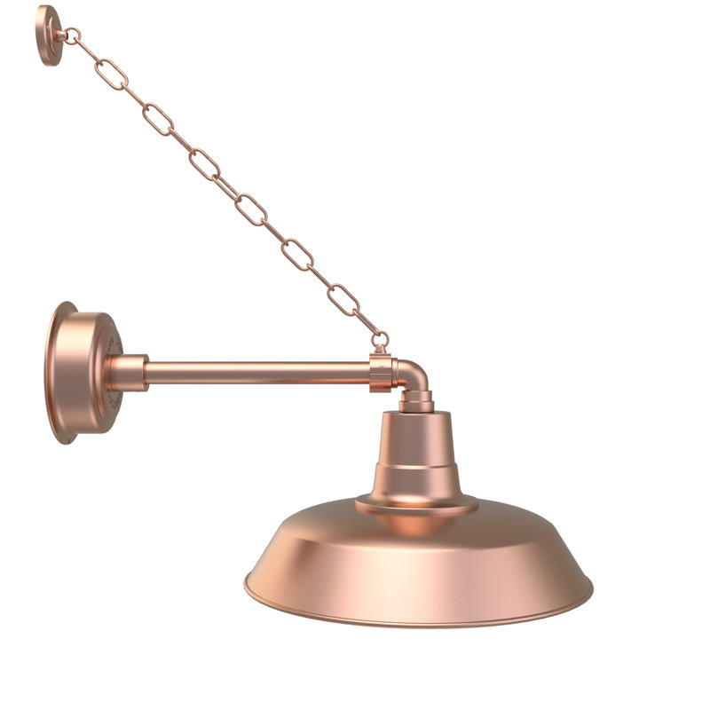 Luminaire de grange d'extérieur à DEL Haleigh, H 10 po x l 16 po x P 25 po, Vert rétro