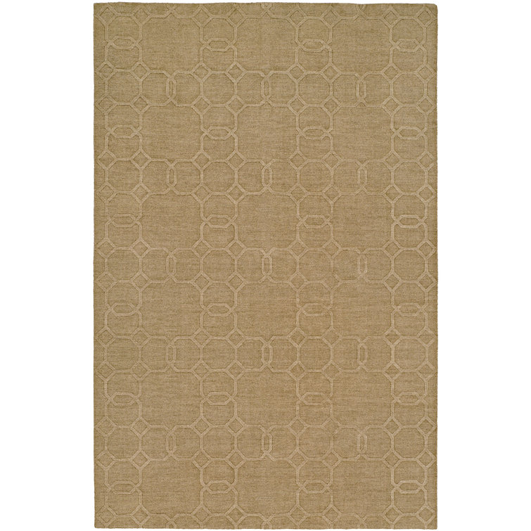 Geometric Handmade Wool Beige Area Rug