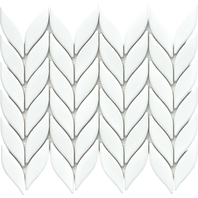 Mythos™ 11" x 13" Ceramic Novelty Mosaic Tile, White