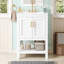 Meuble-lavabo moderne avec design élégant en sergé et charnières à fermeture en douceur, armoire de salle de bain avec structure ouverte au dos, tablette réglable-130000336
