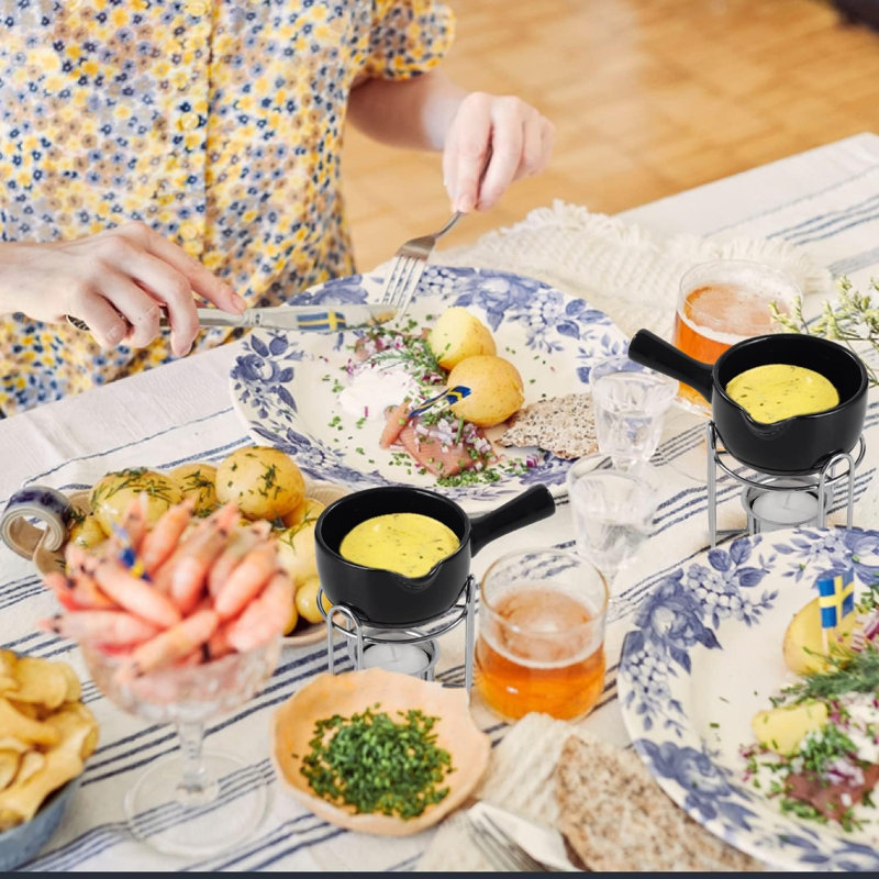 Chauffe-beurre en céramique avec 4 bougies chauffe-plat Homard