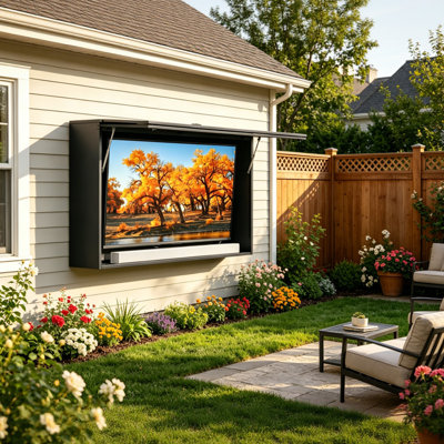 For 32''- 55'' Weatherproof Outdoor Metal TV Enclosure With Mount & Number Lock