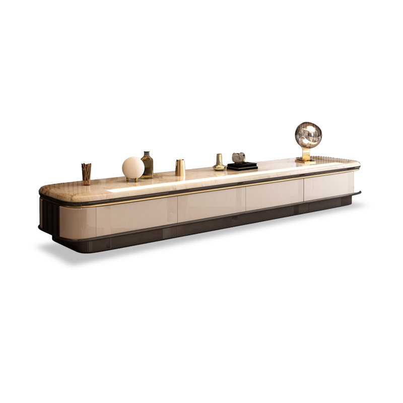 Meuble télé en bois manufacturé beige Rtero, 86.61