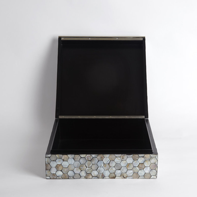 Mother of Pearl Box, 4.5" H x 13" W x 13" D, Pearl