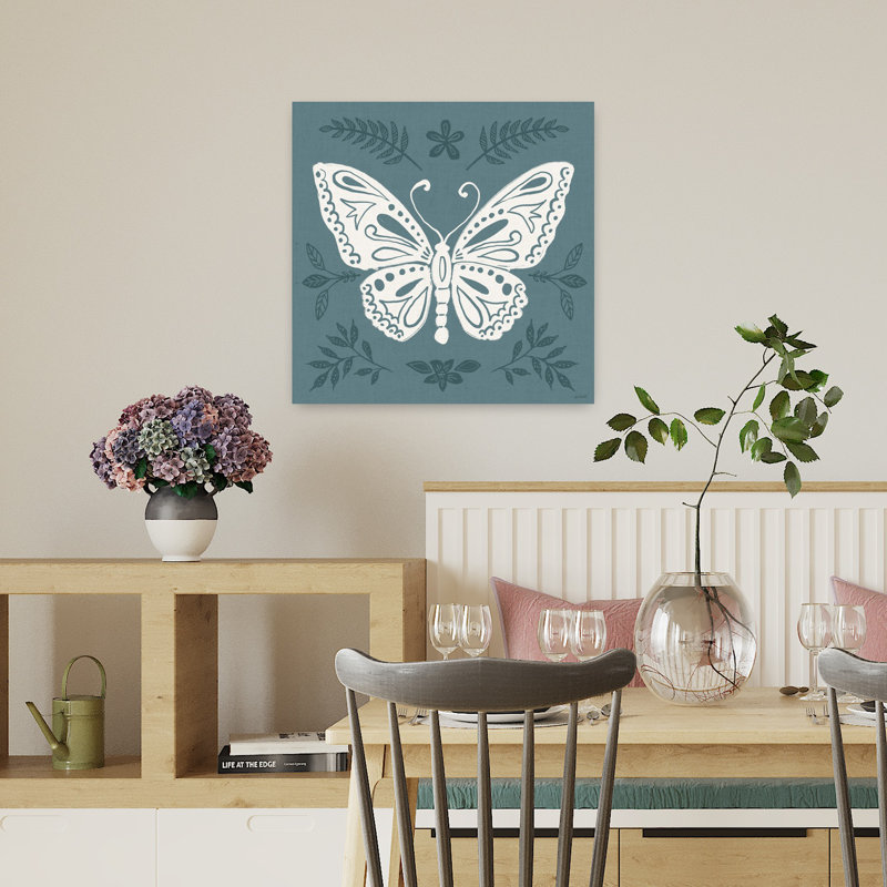 Bugs and Botanicals VI, art papillon contemporain, H 18 po x l 18 po