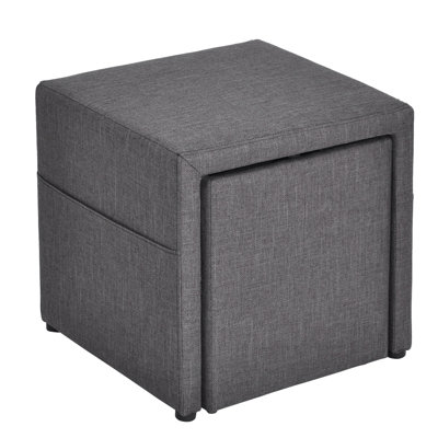 Estep 43cm Wide Square Solid Colour Ottoman with Storage