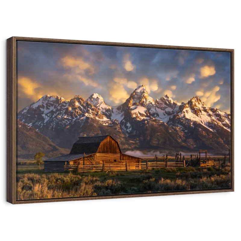 Mormon Row Barn, Cadre flottant noyer, 40 po x 27 po
