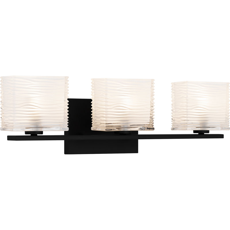 Danielly 3-Light Matte Black Bath Light