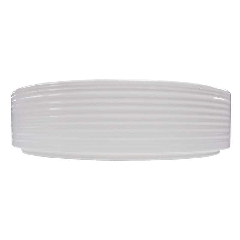 16'' White Fireclay Round Vessel Bathroom Sink