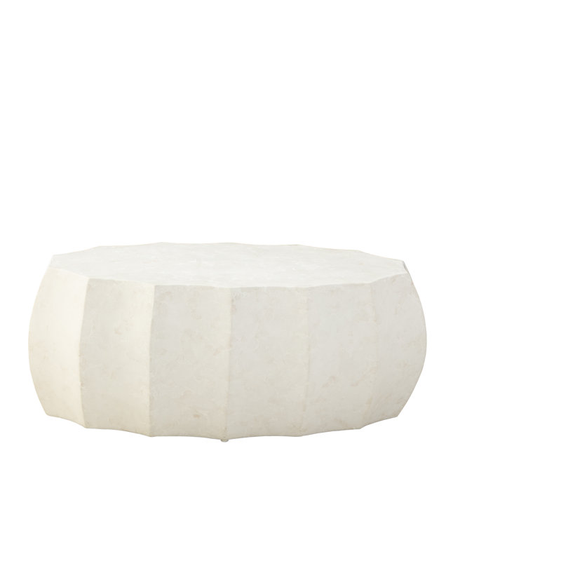 Grand Tour Stone Cocktail Table, White