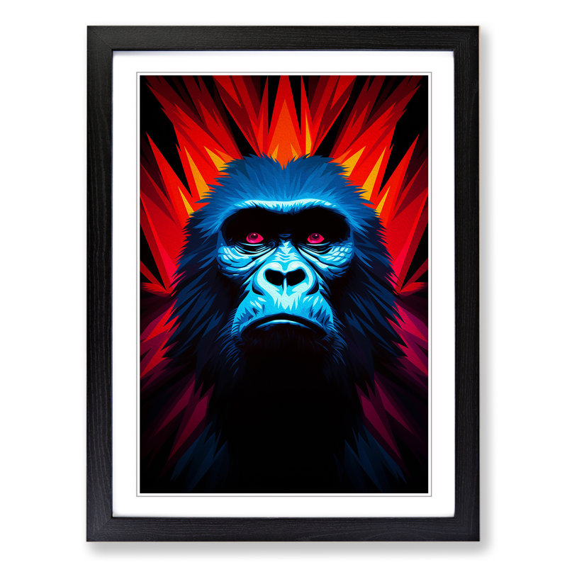Gorilla Op Art - Framed Print