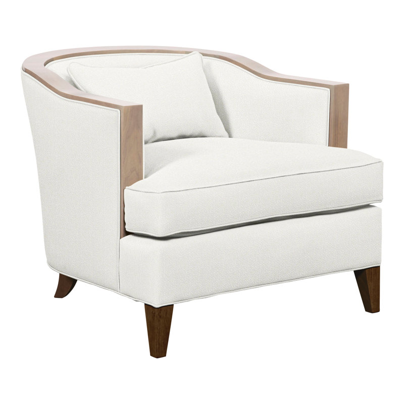 Thom Filicia Home 32.5" Wide Barrel Chair, Havana, Kempsey Sheepskin Polyester Blend