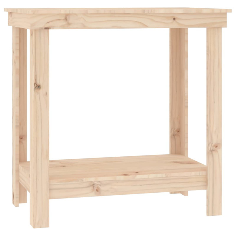 Work Bench 19.7X31.5" Solid Wood Pine, 31.5" H x 31.5" W x 19.7" D, Natural