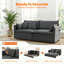 Canapé-lit convertible 3-en-1 avec coussins de rangement - Chaise longue à lit double, gris foncé-891183147