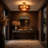 20" 6-Light Brushed Brass Double-Layer Amber Artistic Glass Unique / Statement Semi-Flush Mount For Living Room/Bedroom-1448330688