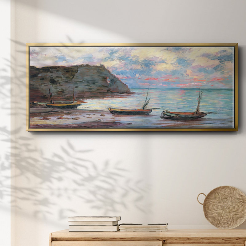 Coucher de soleil à Etretat, 1885 - Toile encadrée, H 20 po x l 50 po