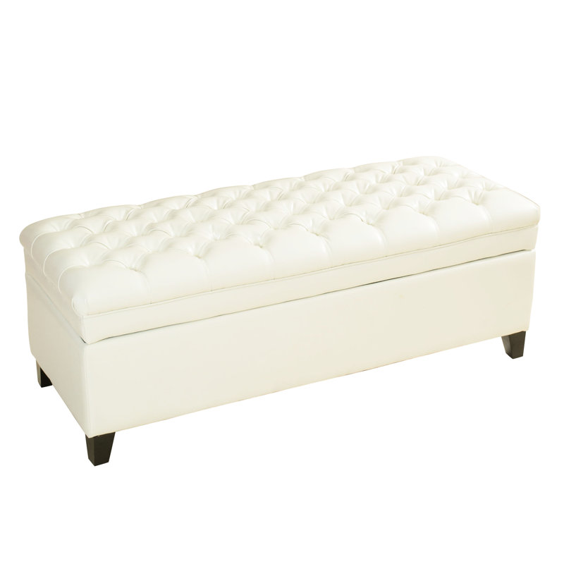 Cuir retravaillé avec grande capacité de rangement pour coussins et couvertures de couleur neutre