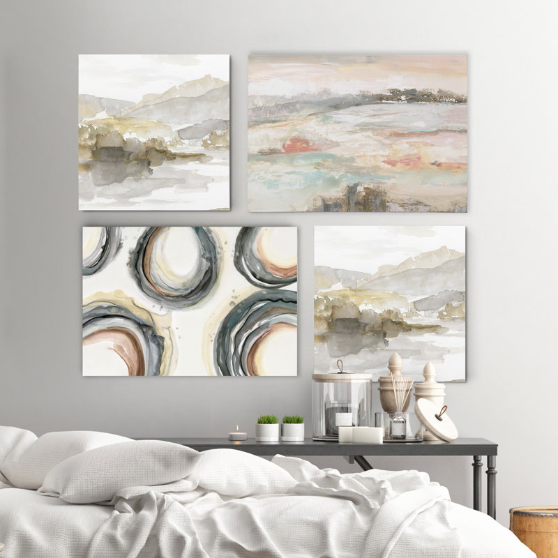 « sandy collection i », ensemble de 4 reproductions d’art sur toile, H 18 po x l 48 po x P 1 po