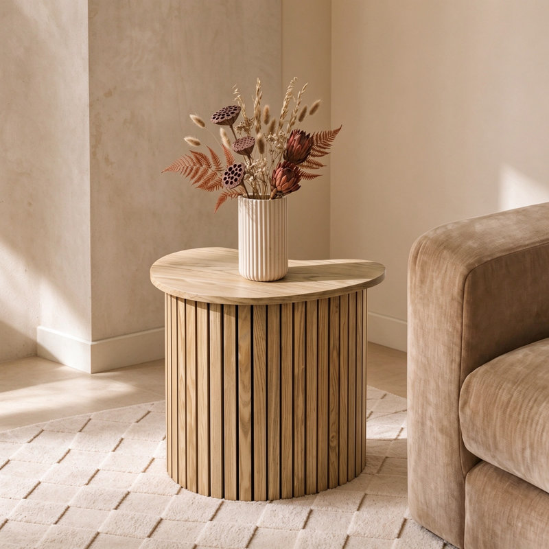 Pedestal Irregular Side Table