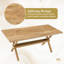 Table de salle à manger rectangulaire de 71 po avec pieds en métal en forme de X, table à grain de bois moderne pour 6 à 8 personnes-1198516236
