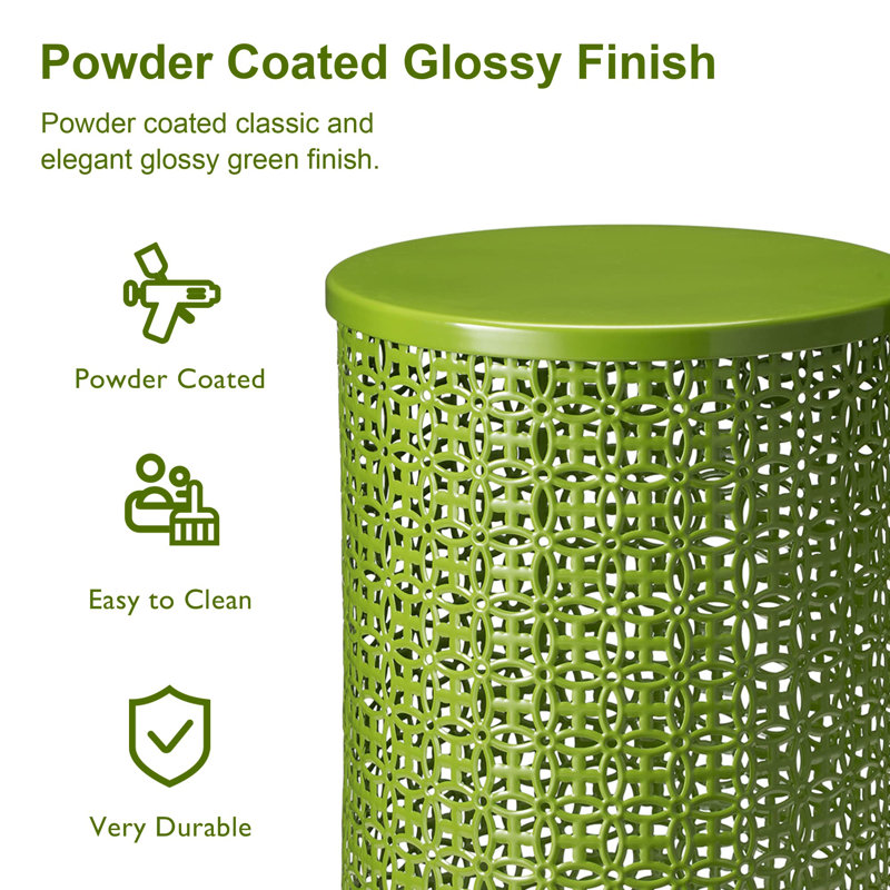 Steel Top Nesting Tables, Glossy Green
