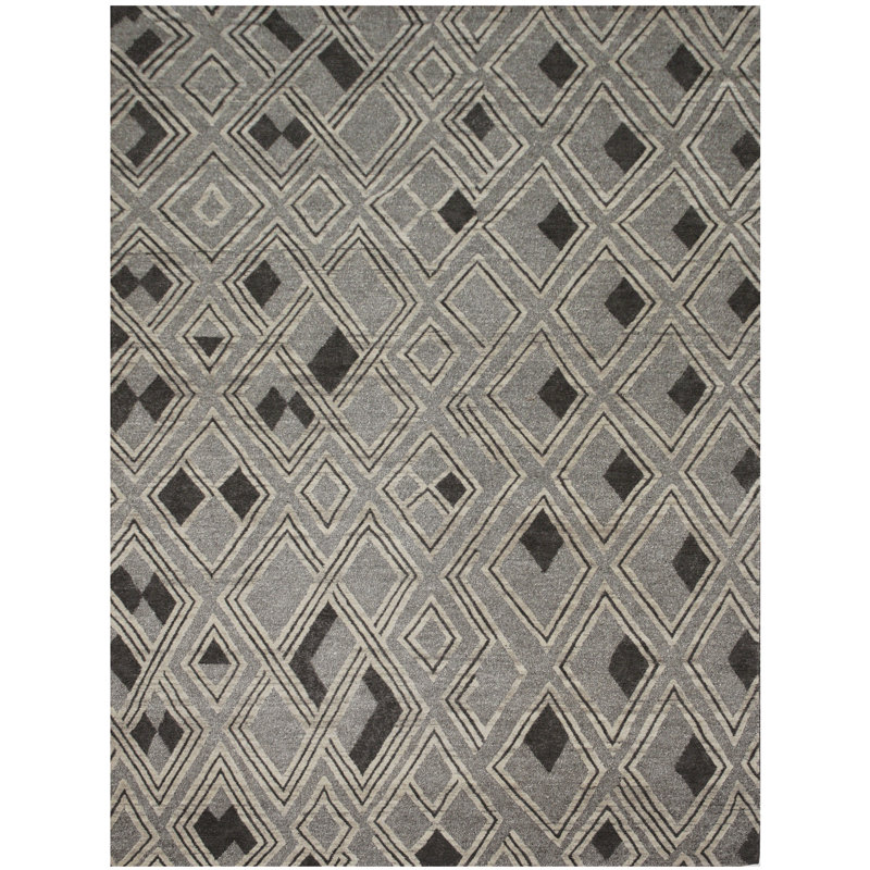 Linen Geometric Area Rug, Rectangle 8' x 10'