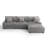 4 - Piece Upholstered Light Gray Faux Rabbit Fur Flannel Modular Sectional Sofa with Throw Pillows & Removable Ottomans-2062713295