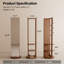 Miroir pleine grandeur en bois massif | Organisateur de hall d'entrée multifonctionnel avec support et crochets | Base et roulettes rotatives optionnelles-1932473937-1924012617-1932272238