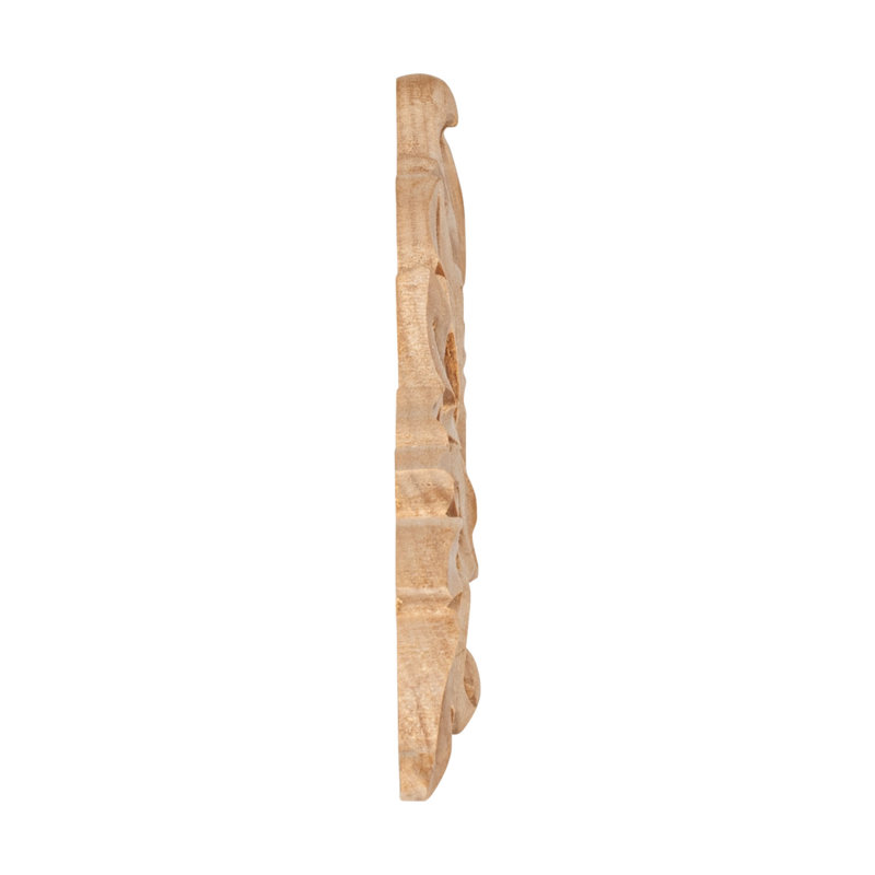 Unfinished Hand Carved Alder Wood Acanthus Applique