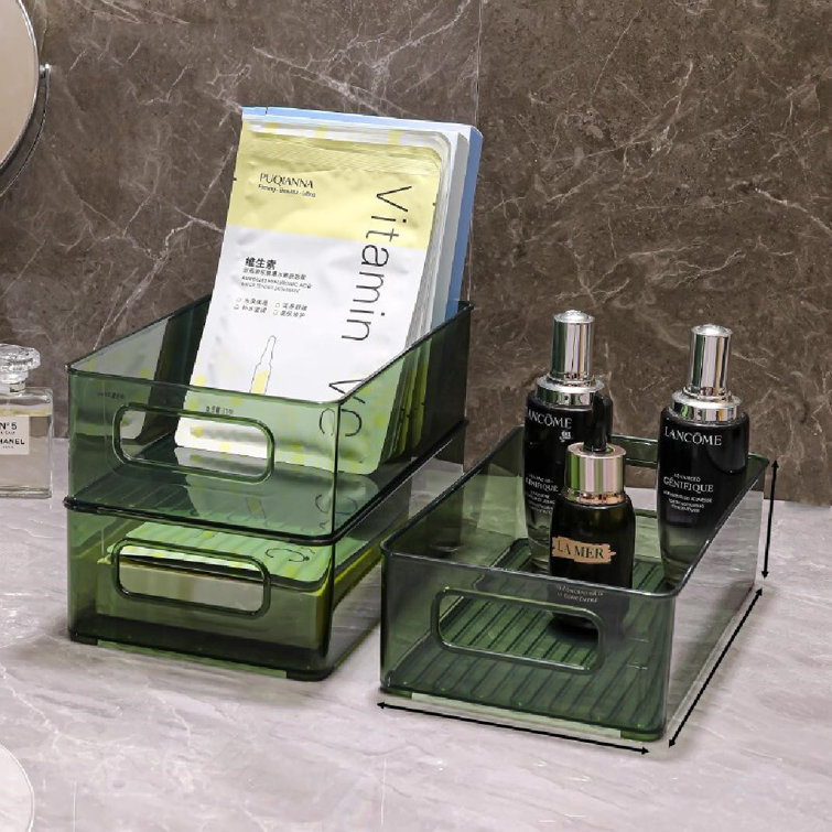 mDesign Plastic 3-Compartment Bathroom Organizer Bin/Makeup Caddy