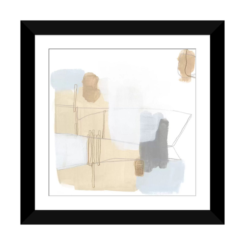 « overture ix », impression sur toile, H 24 po x l 24 po x P 1 po, Papier d'art encadré noir, Blanc