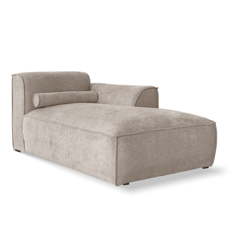 Flex Felix Upholstered Chaise Lounge, Right Hand Facing, Dark Beige