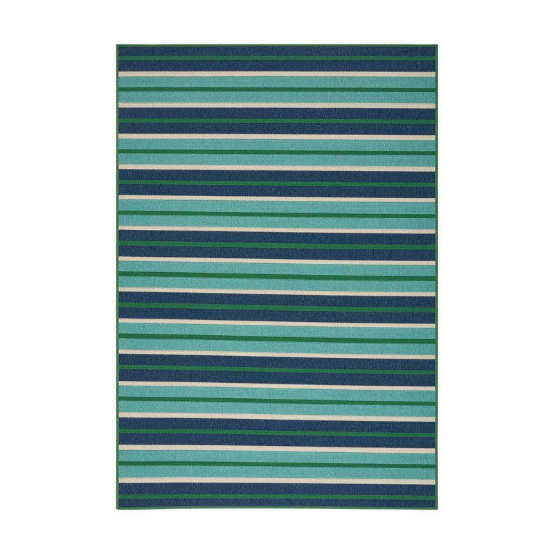 Blue Rectangle Polypropylene Area Rug 5'3" X 7'6"