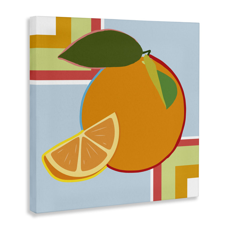 Geometric Orange Fruit Canvas, design by Daniela Santiago, 30" H x 30" W