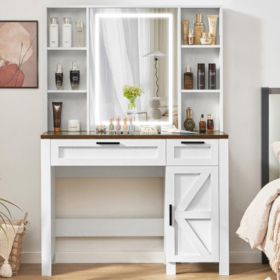 Meuble-lavabo Decoda Farmhouse avec miroir et lumières