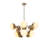 Modern Glam Chandelier, Gold & White, 26.8 x 26.8 inches | Metal Body with Glass Cap | Height: 29.5 inches | 10x E27 Socket, Max 40W | Perfect for Scandinavian & Contemporary Spaces, Elegant Lighting Solution-1094746729-1094746731