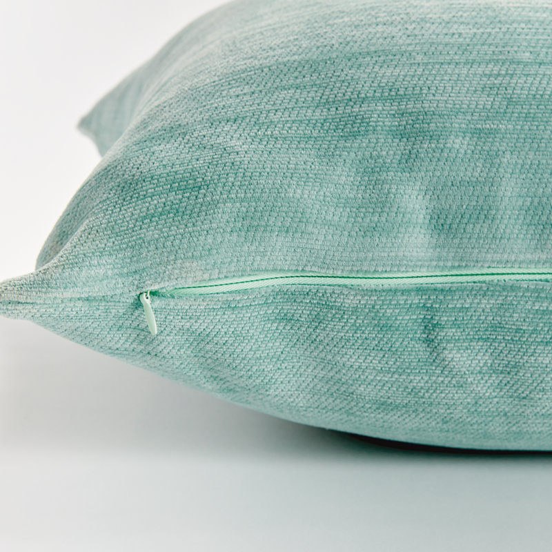 Suri Polyester Indoor/Outdoor Pillow Cover & Insert, 12"H x 22"W, Seafoam/White, Rectangular