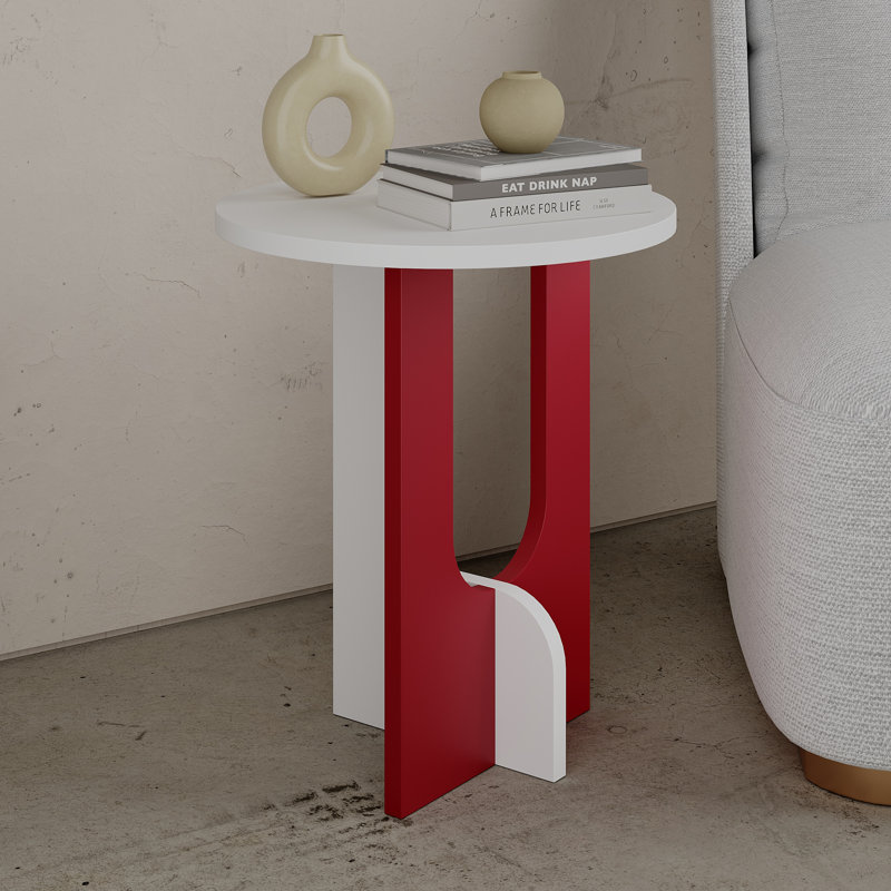 Table de bout Doubilet, Blanc, Blanc / Bourgogne