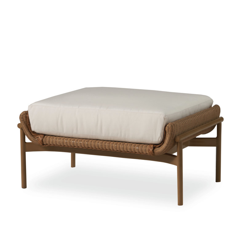 Solstice Outdoor Ottoman, Antique White, Cottage Pepper